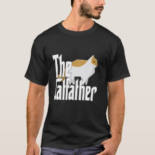 Cat Dad The Catfather Cute Geometric Cat Father Ki T-Shirt