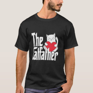 Cat Dad The Catfather Cute White Cat Father Kitty T-Shirt