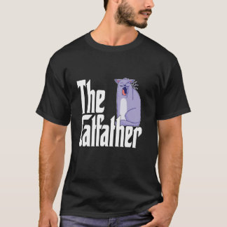 Cat Dad The Catfather Cute Yawning Cat Father Kitt T-Shirt