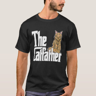 Cat Dad The Catfather Maine Coon Cat Father Kitty T-Shirt