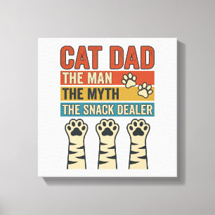 Cat Dad The Snack Dealer Vintage Cat Lover Shirt_1 Canvas Print