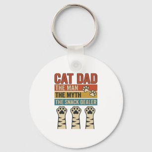 Cat Dad The Snack Dealer Vintage Cat Lover Shirt_1 Key Ring