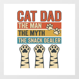 Cat Dad The Snack Dealer Vintage Cat Lover Shirt_1 Window Cling
