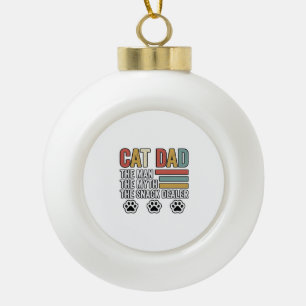 Cat Dad Vintage Funny Snack Dealer Shirt Design_1 Ceramic Ball Christmas Ornament