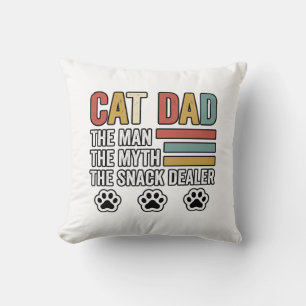 Cat Dad Vintage Funny Snack Dealer Shirt Design_1 Cushion