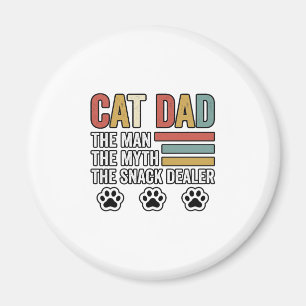 Cat Dad Vintage Funny Snack Dealer Shirt Design_1 Magnet