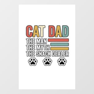 Cat Dad Vintage Funny Snack Dealer Shirt Design_1 Window Cling