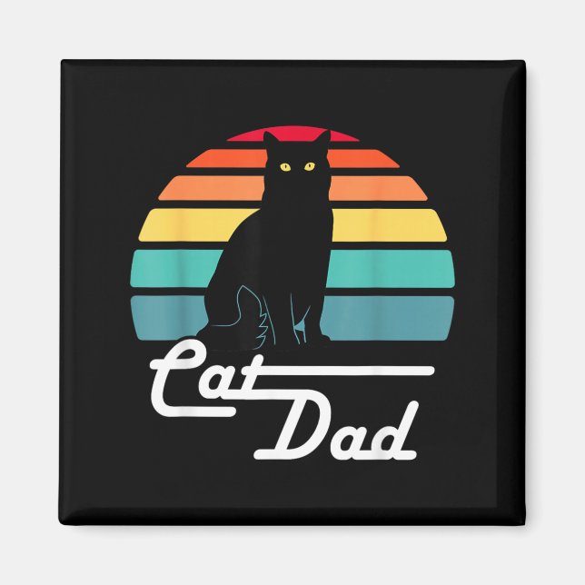 Cat Dad - Vintage Style Cat Lover Gift Magnet (Front)