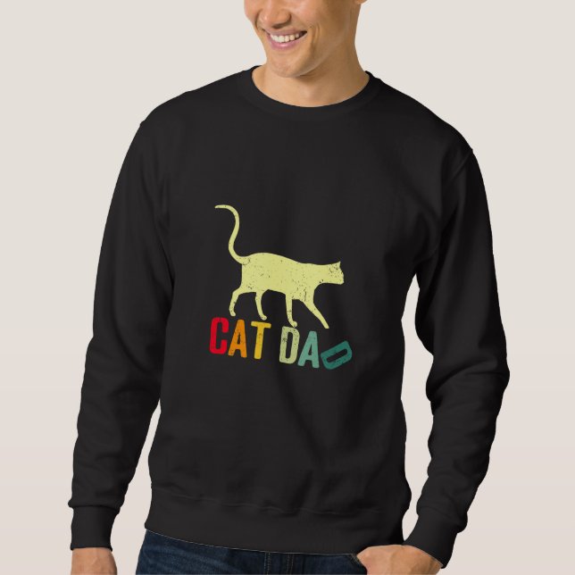 Cat Dad  Vintage Style Cat Sweatshirt (Front)