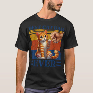 Cat Dad Vintage Tabby Cat Dad Orange T-Shirt