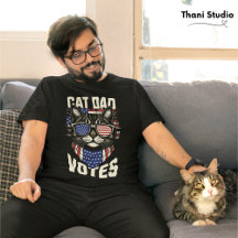 Cat Dad Votes Cute Election American Flag