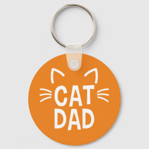 Cat Dad With Ears & Whiskers Key Ring