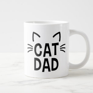Cat Dad With Ears & Whiskers Large Coffee Mug