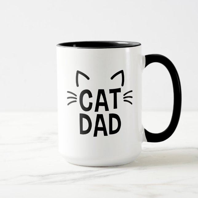 Cat Dad With Ears & Whiskers Mug (Right)