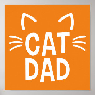 Cat Dad With Ears & Whiskers Poster