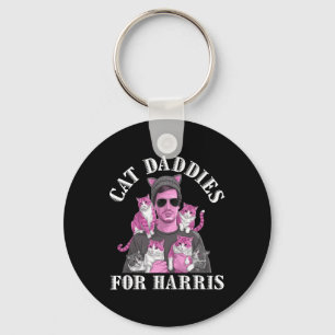 Cat Daddies For Kamala Harris 2024 Childless Cat L Key Ring