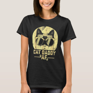 Cat Daddy Af Sunglasses Vintage Retro T-Shirt