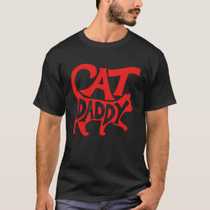 Cat Daddy Cat Dad Simple Minimalist Lettering T-Shirt