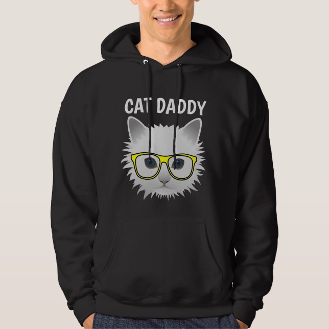 CAT DADDY DAD Black T-Shirts & Hoodies (Front)