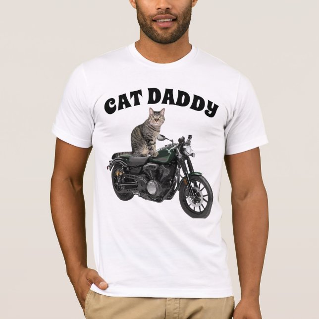CAT DADDY DAD MOTORCYCLE MEN'S CAT T-SHIRTS (Front)