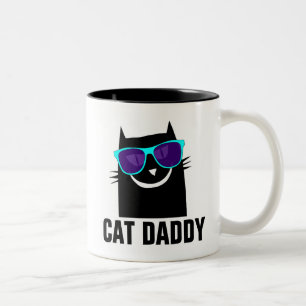 CAT DADDY (DAD) Sunglasses Black kitty Coffee Mugs