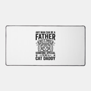 Cat Daddy Father Quote Vintage Engraving T-Shirt D Desk Mat