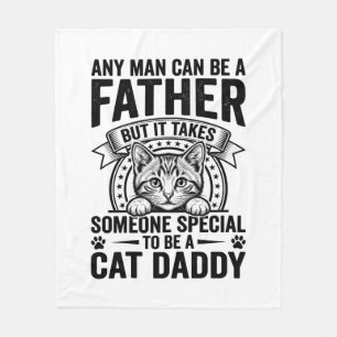 Cat Daddy Father Quote Vintage Engraving T-Shirt D Fleece Blanket
