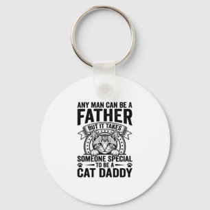 Cat Daddy Father Quote Vintage Engraving T-Shirt D Key Ring