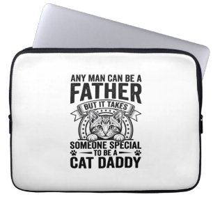 Cat Daddy Father Quote Vintage Engraving T-Shirt D Laptop Sleeve