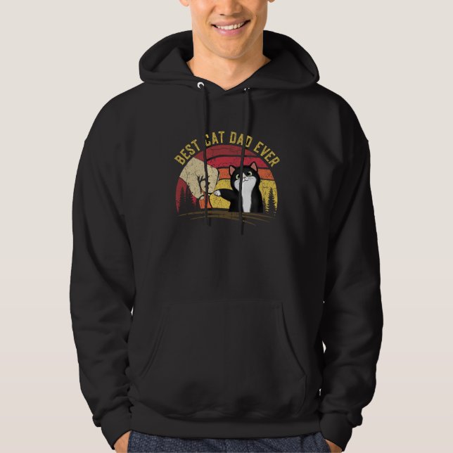 Cat Daddy Father s Day Cat Dad Retro Best cat Dad  Hoodie (Front)