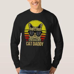 Cat Daddy Father's Day Cat Dad  Vintage Retro T-Shirt