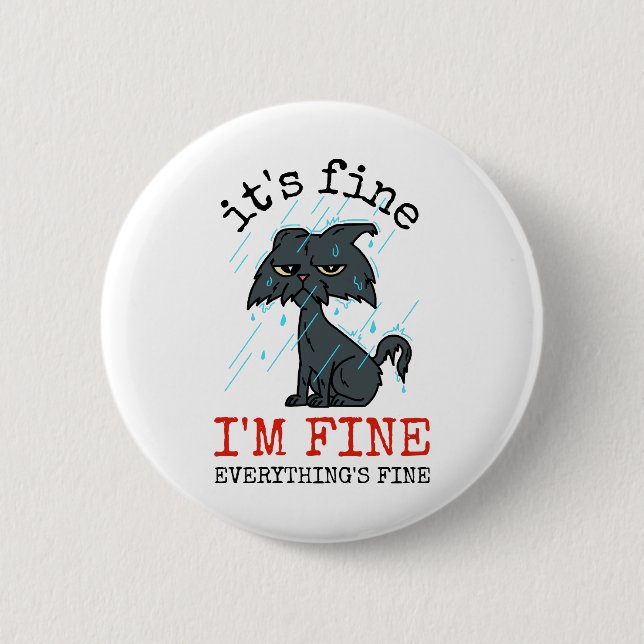Cat daddy fathers day gift 6 cm round badge (Front)