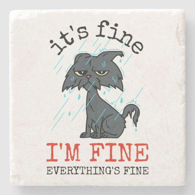Cat daddy fathers day gift stone coaster (Front)