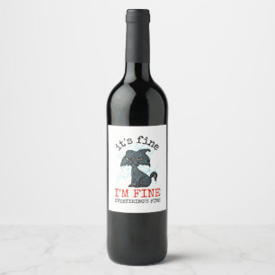 Cat daddy fathers day gift wine label