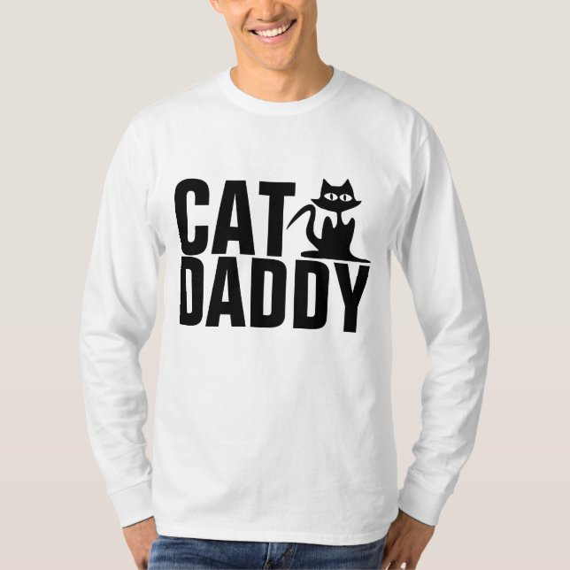 CAT DADDY, Funny Cat Dad T-shirts (Front)