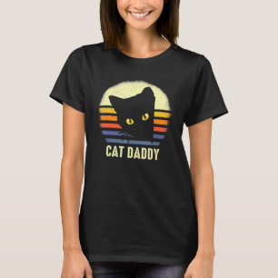 Cat Daddy Men Vintage Retro Black Cats Dad Fathers T-Shirt