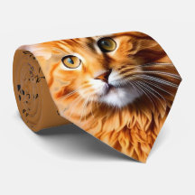 Cat Daddy Orange Tabby Cat Neck Tie