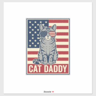 Cat Daddy Patriotic Cat Vector Design_1