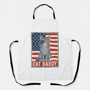 Cat Daddy Patriotic Cat Vector Design_1 Apron