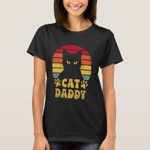 Cat Daddy Retro 70s 80s Black Cat Men Funny Cat Da T-Shirt