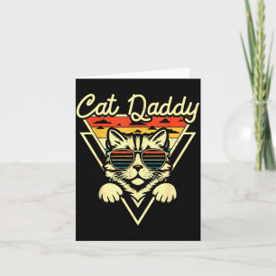 Cat Daddy Retro Sungles Cat Fur Dad Papa Vintage C Card