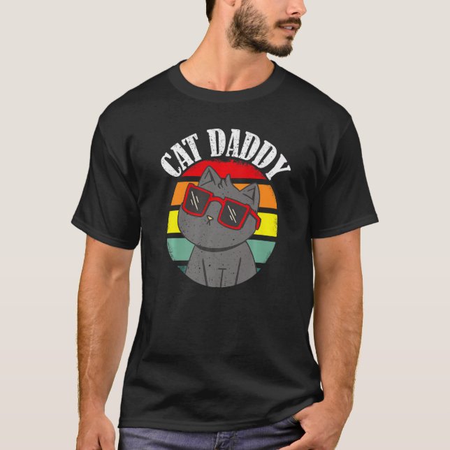 Cat Daddy retro sunset eighties style distressed T-Shirt (Front)