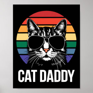 Cat Daddy Shirt Best Cat Dad Ever Men Fathers Day Poster