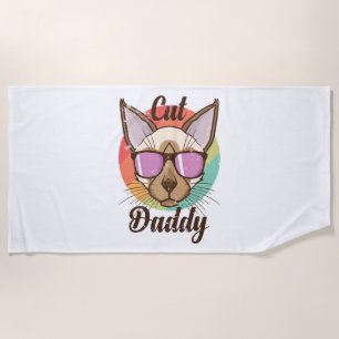 Cat Daddy Siamese Cat Pet Male Cat Beach Towel