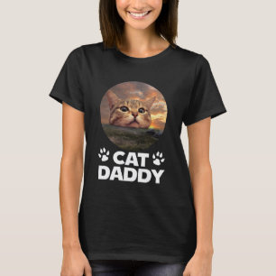 Cat Daddy Sunset Funny Kitty Father's Day Cats Lov T-Shirt