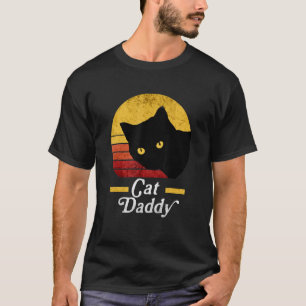 Cat Daddy Vintage 80s Style Cat Retro Distressed T-Shirt