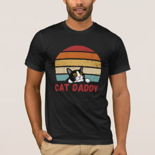 Cat Daddy Vintage Cat 80s Retro Style For Men T-Shirt