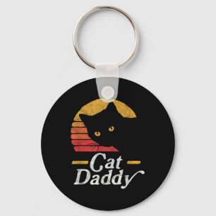 Cat Daddy Vintage Eighties Style Cat Retro Distres Key Ring