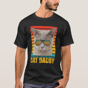 Cat Daddy Vintage Eighties Style Cat Retro Distres T-Shirt