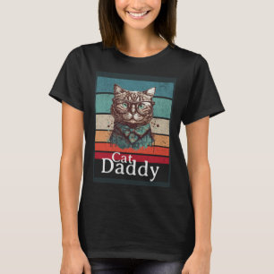 Cat Daddy Vintage Eighties Style Cat Retro Distres T-Shirt